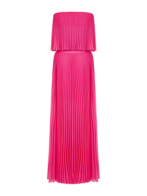 Розовый комплект из топа и юбки-миди, 2