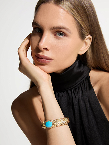 Браслет "Dragon" из желтого золота с бирюзой, 2 Браслет "Dragon" из желтого золота с бирюзой, 2