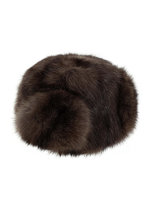 Светло-коричневая шапка-ушанка из меха соболя с сединой, 2 Светло-коричневая шапка-ушанка из меха соболя с сединой, 2