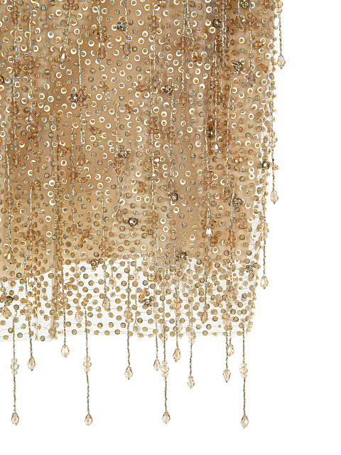 Золотистый топ из шелка с пайетками и бисером, 3