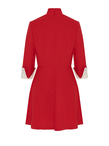 Красное платье-мини с белым жемчугом, 2