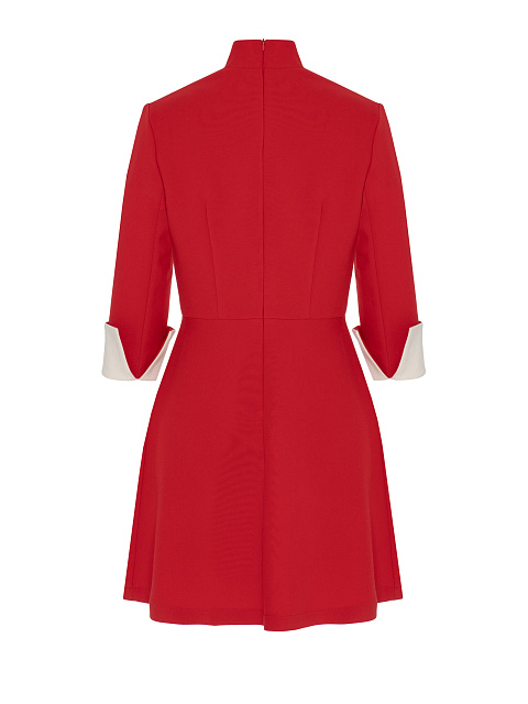 Красное платье-мини с белым жемчугом, 2