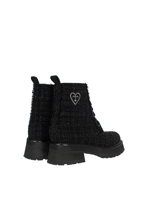 Черные твидовые ботинки на шнуровке, 3 Черные твидовые ботинки на шнуровке, 3
