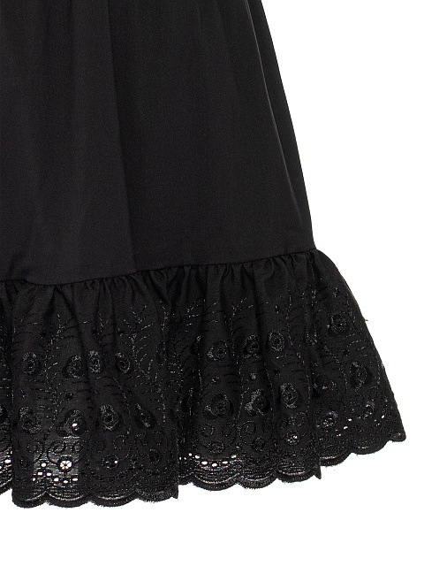 Черное платье-мини с кружевным подъюбником, 5