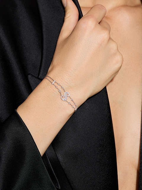 Браслет "S" из белого золота с бриллиантами, 3 Браслет "S" из белого золота с бриллиантами, 3