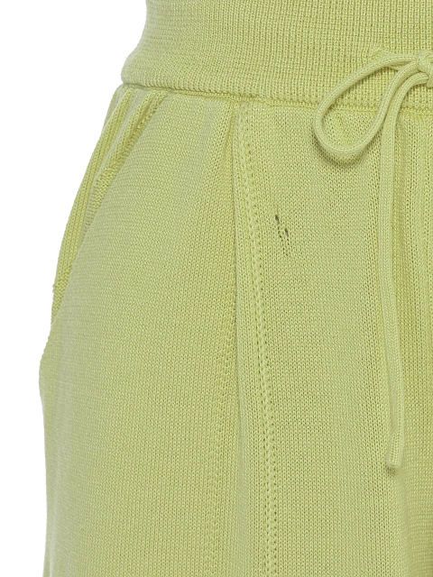 Салатовый вязаный комплект из кардигана, топа и брюк, 7