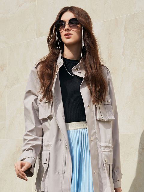 Цепочка для очков из серебра с черными фианитами, 3