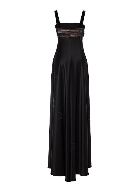 Черное платье-макси из шелка с бисером, 3 Черное платье-макси из шелка с бисером, 3