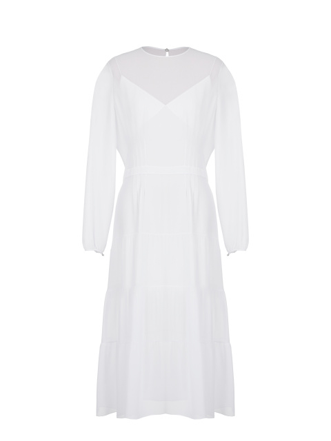 Белое шифоновое платье-миди, 1