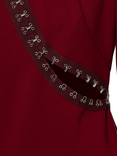 Бордовое платье-мини с разрезами, 3 Бордовое платье-мини с разрезами, 3