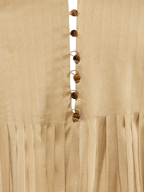 Золотой шелковый костюм-двойка с вышивкой, 5