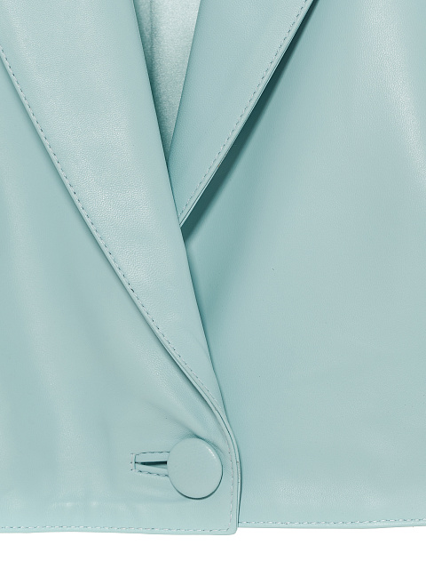 Голубой укороченный жакет из кожи, 3 Голубой укороченный жакет из кожи, 3