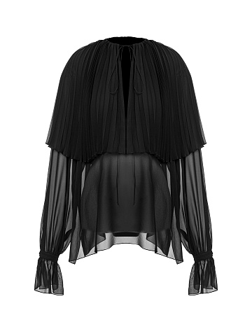 Черная блузка из шифона, 1