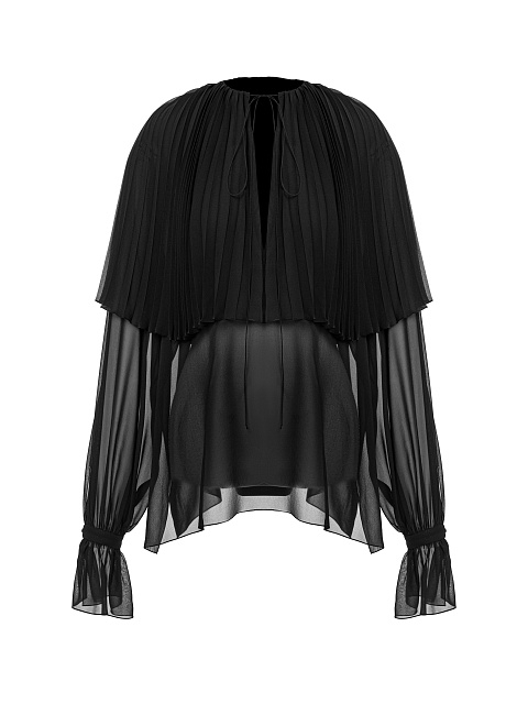 Черная блузка из шифона, 1 Черная блузка из шифона, 1