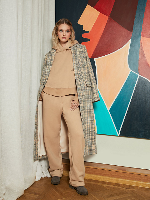 Бежевый спортивный костюм из футера, 6