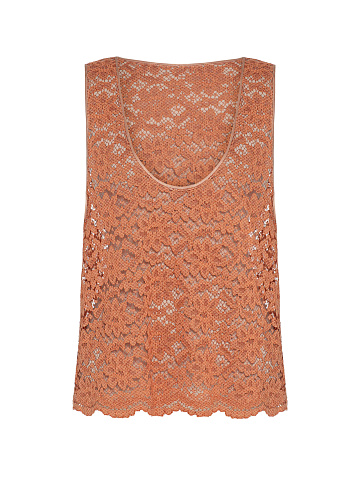 Терракотовый топ из кружева, 1