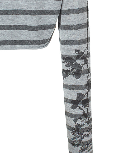 Укороченный серый лонгслив в полоску, 3