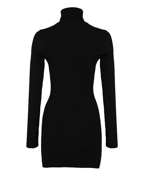 Черное трикотажное платье-мини, 2