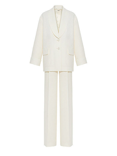 Молочный костюм-двойка из твида, 6