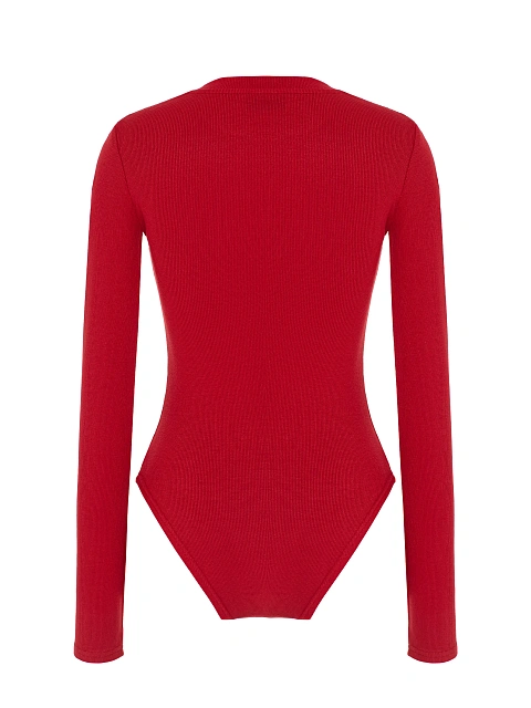 Красное боди из хлопка с длинным рукавом, 2 Красное боди из хлопка с длинным рукавом, 2