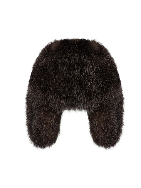 Коричневая шапка-ушанка из меха соболя, 2 Коричневая шапка-ушанка из меха соболя, 2