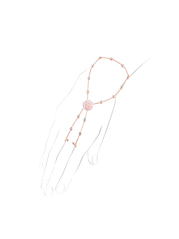 Слейв-браслет из розового золота с перламутром, 1