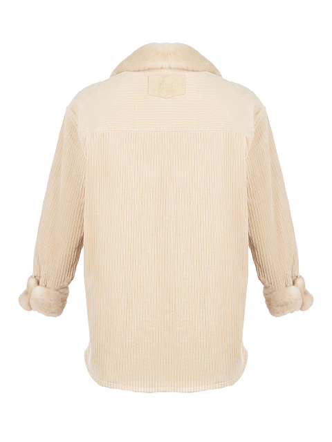 Вельветовая куртка на норке в цвете «паломино», 2