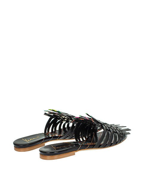 Черные плетеные кожаные мюли, 3