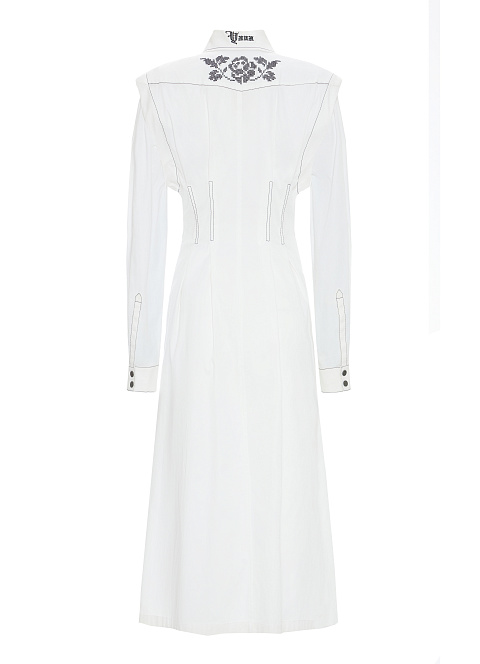 Белое хлопковое платье-рубашка, 2