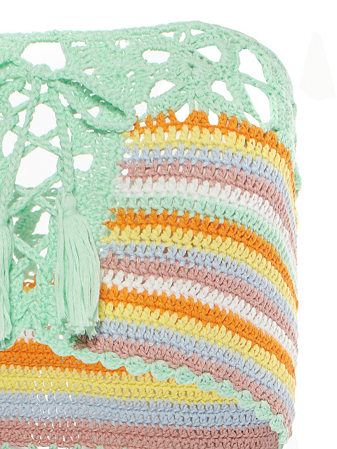 Мятный комплект из топа и шорт в технике кроше, 3