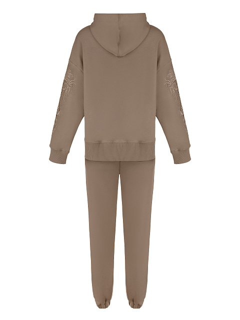 Бежевый трикотажный костюм с драконами на рукавах, 2 Бежевый трикотажный костюм с драконами на рукавах, 2
