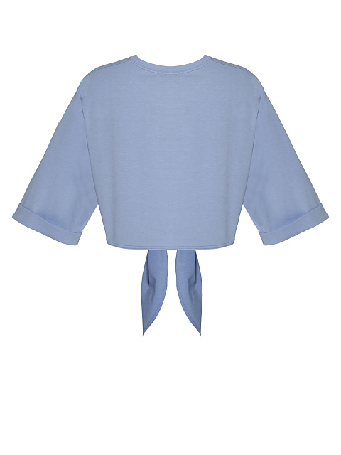 Голубая укороченная футболка с узлом, 2 Голубая укороченная футболка с узлом, 2