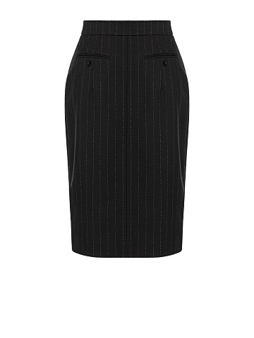 Черная юбка-миди в полоску, 2