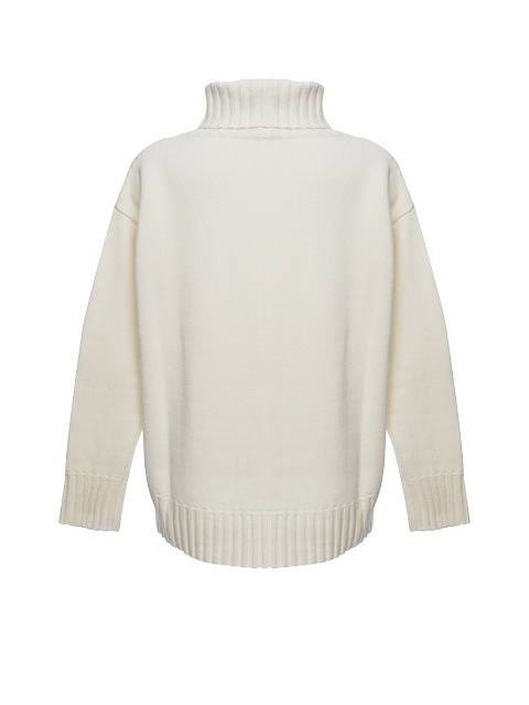 Объемный кашемировый свитер молочного цвета, 2