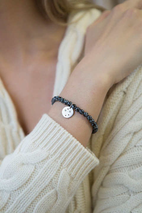 Браслет из обсидиана и серебра, 2