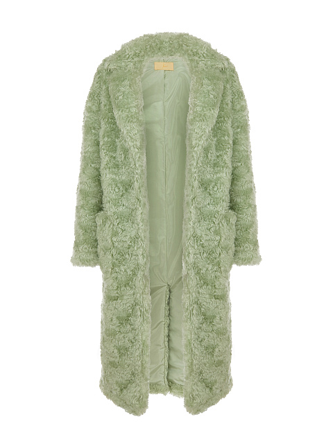 Светло-зеленая шуба из искусственного меха, 3