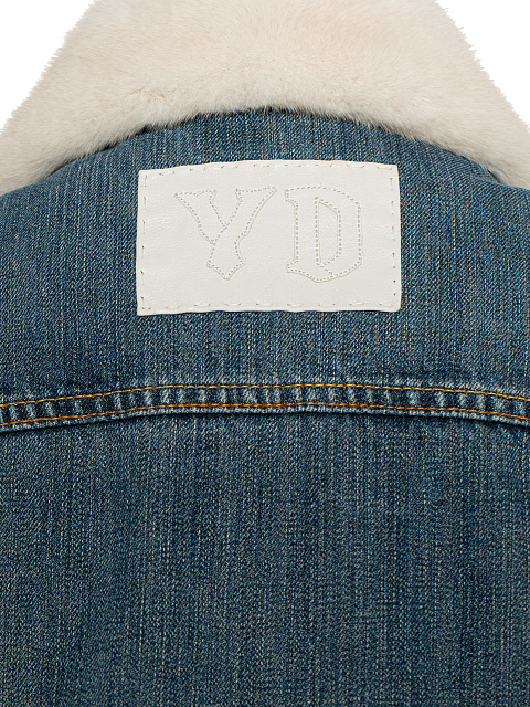 Синяя джинсовая куртка с подкладом из меха норки, 4 Синяя джинсовая куртка с подкладом из меха норки, 4