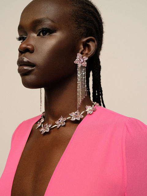 Серьги-трансформеры из палладиевого золота со шпинелью и бриллиантами, 6