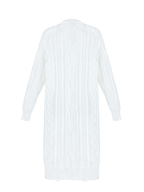 Белый хлопковый кардиган с косами, 2 Белый хлопковый кардиган с косами, 2