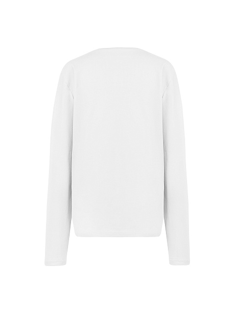 Белый хлопковый лонгслив с черным принтом "Like Yana", 2