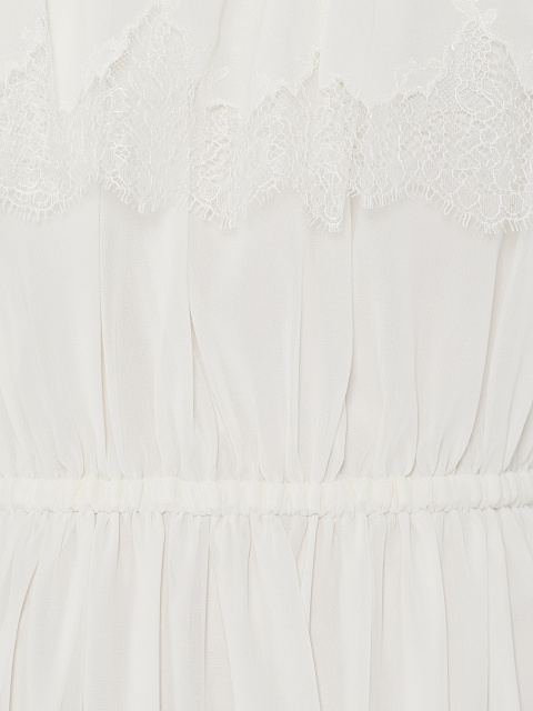 Белое платье из шифона с кружевом, 3