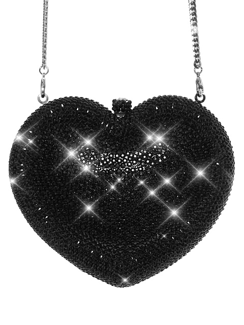 Клатч "Сердце" в черных стразах, 3