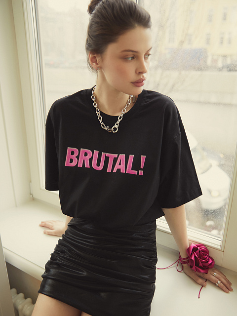 Черная хлопковая футболка Brutal, 2