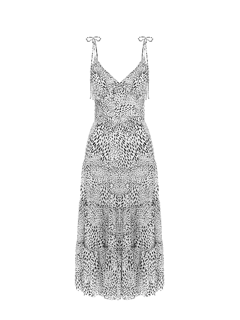 Белый сарафан с леопардовым принтом, 1 Белый сарафан с леопардовым принтом, 1