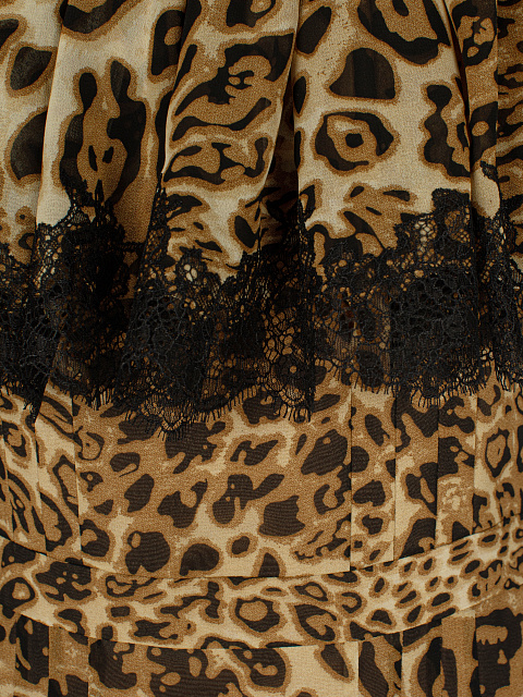 Бежевое платье-миди с леопардовым принтом, 3