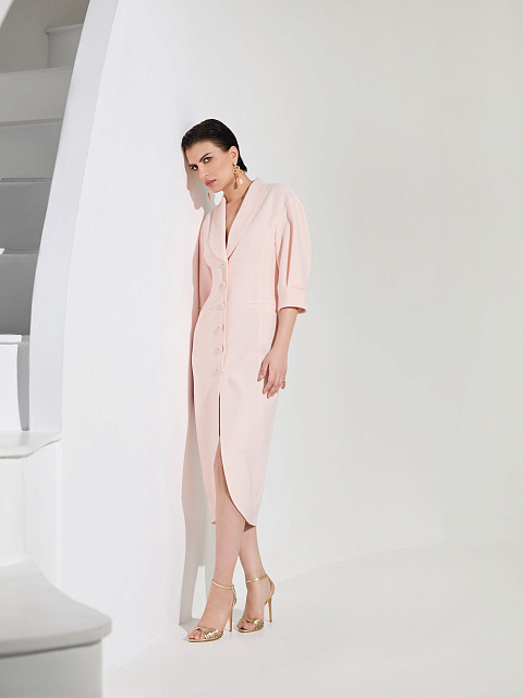 Светло-розовое платье из твида, 3