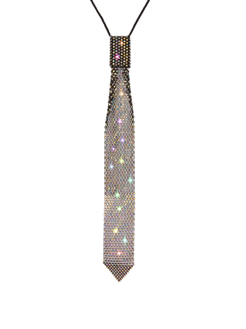 Черный галстук с разноцветными стразами, 1