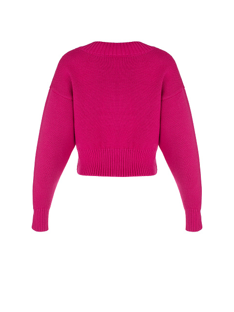 Розовый укороченный свитер с сердцем, 2