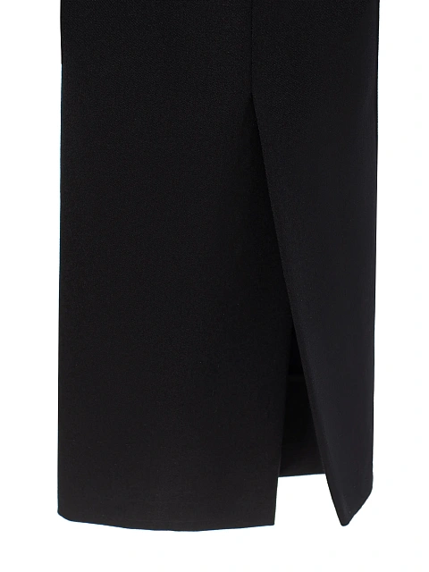 Черный костюм-двойка из шерсти с укороченным жакетом, 6