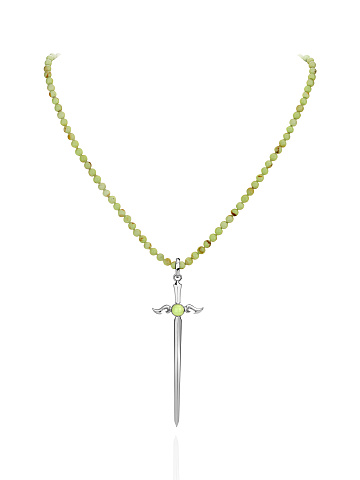 Колье с кулоном из серебра и хризопразов, 1